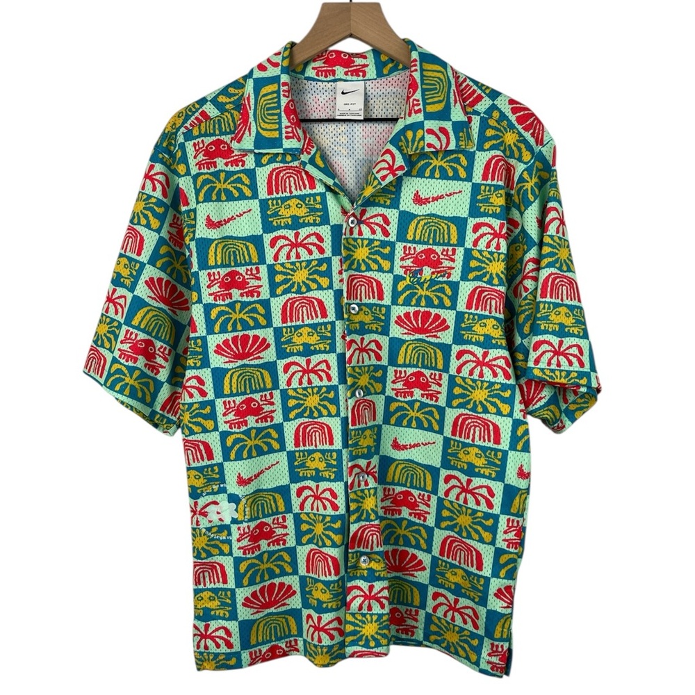 Nike Dri-FIT Men's Spring Button Down Mesh Top Mint